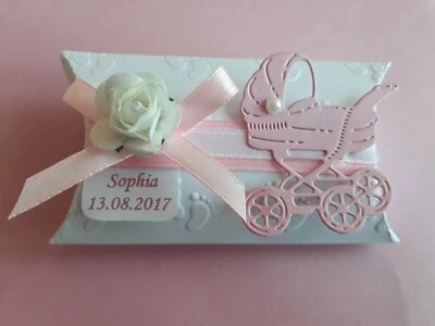 Rosa Mandeln  Gastgeschenke Taufe, Geburt,Baby Shower,Baby Tischdeko Kinderwagen - Bild 1 von 4