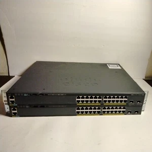 Cisco 2960-X WS-C2960X-24PD-L 24Port Gigabit PoE Managed Network Switch V02&V03 - Afbeelding 1 van 3