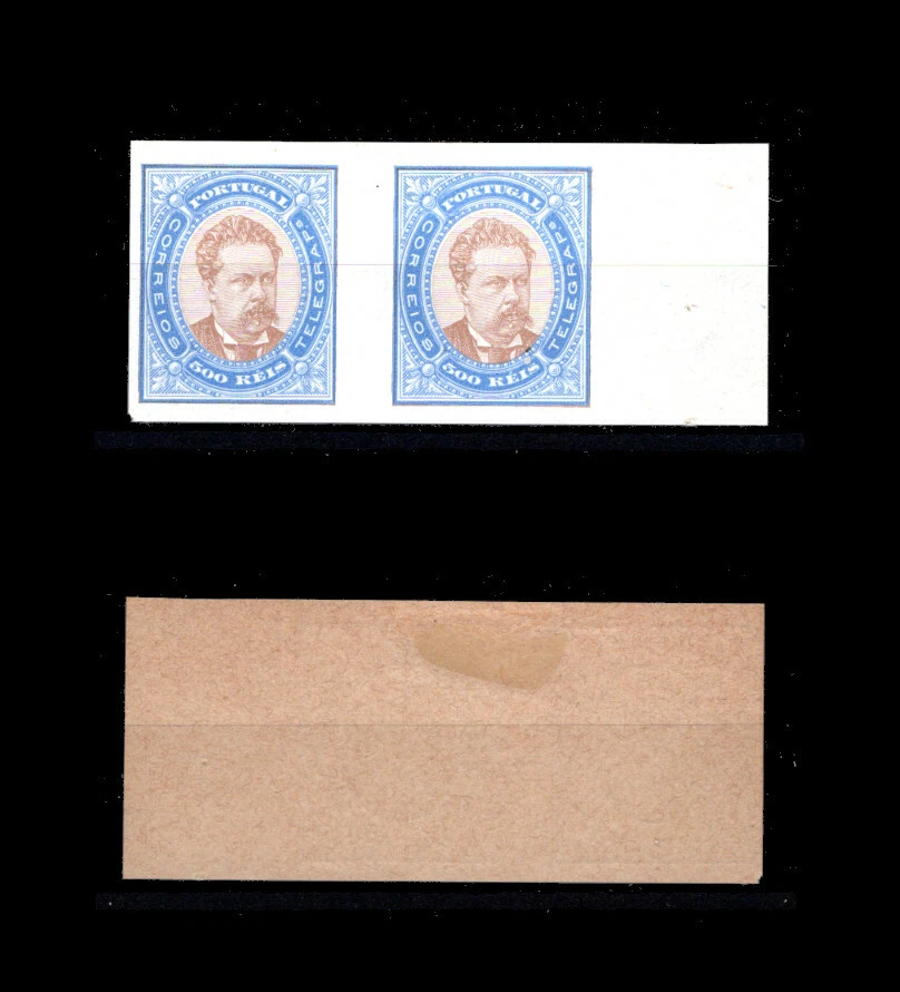 1884 Portugal D. Luis I 500 reis. PAIR Imperforated PROOFs. Not approved color. - Image 1 of 1