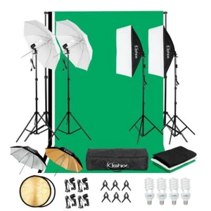 Softbox Lighting Kit with Backdrop Support System for Video Shoot Photography - Picture 1 of 7