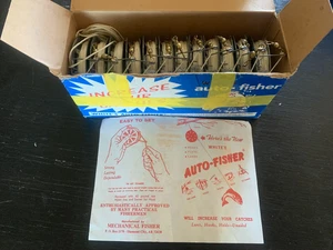 NOS WHITES AUTO-FISHER: 1 DOZEN REELS, ZINC PLATED w/ STEEL SPRINGS, READY-TO-GO - Picture 1 of 11