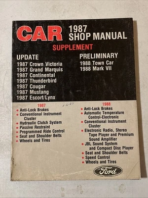 1987 Ford Car Shop Ручное Дополнение Crown Vic Mustang Mark VII Thunderbird Town - Изображение 1 из 4