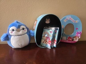 GUC Squishmallows Babs Blue Jay w/ Collector's Edition tin unopened cards & pin - Picture 1 of 14