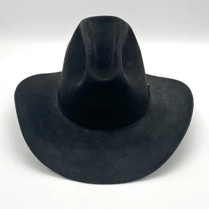 Vintage Resistol schwarz gold 20x Biber 6 7/8 Cowboyhut lang oval Cattleman lesen - Bild 1 von 13