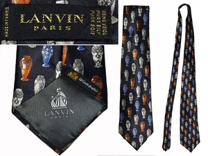 Cravatta da uomo LANVIN 100% seta fatta a mano in Francia LV02 T0P - Imagen 1 de 9
