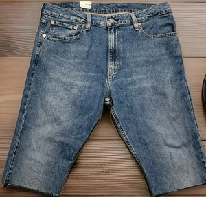 NWT Levis 511 Jean Shorts Mens 36 Blue Denim Chino Slim Fit Cutoff Casual Work - Picture 1 of 8