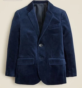 J.Crew Jungen Ludlow Party Blazer in Samt $ 198, marineblau, Größe 10, neu mit Etikett - Bild 1 von 9