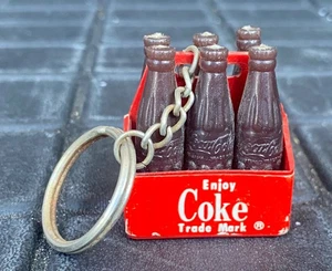 Vintage Coke Coca Cola 6 Pack Key Chain Collector - Picture 1 of 8