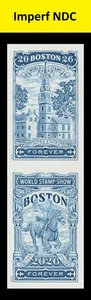 US 6029a-6030a 6030c Boston World Stamp Show imperf NDC vert pair MNH 2025 - Picture 1 of 1