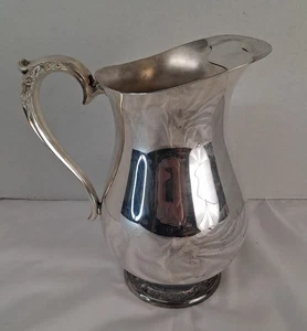 Rogers & Bro. Silverplate Water Pitcher 2317 VTG 64 oz MCM 9" Tall w Ice Lip GUC - Picture 1 of 15