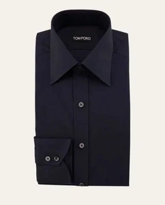 Tom Ford Mens Dark Navy 100% Cotton Button Down Dress Shirt - Picture 1 of 3