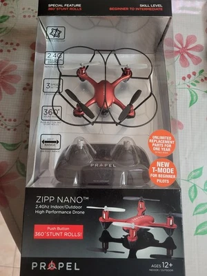 Propel Red Zipp Nano 2.4Ghz Indoor/Outdoor High Performance Drone ~ New In Box - Image 1 of 3