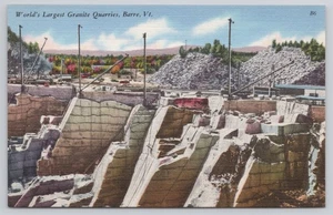 Weltgrößter Granitsteinbruch Barre VT Vermont Felsen der Zeitalter Postkarte - Bild 1 von 2