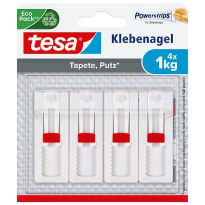 4 tesa Klebenagel für Tapeten und Putz verstellbar Powerstrips Nagel - Bild 1 von 4