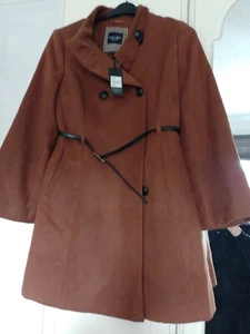 Principles Womens Tan Button/double breasted /flared sleeves Coat UK 14 - Picture 1 of 9