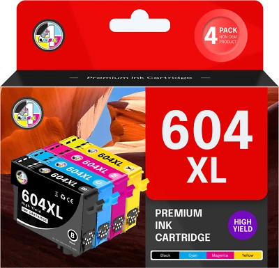 Non-OEM Epson Compatible 604XL XP2200 XP3200 XP4200 WF2910 WF2930 Ink Cartridges - Image 1 of 4