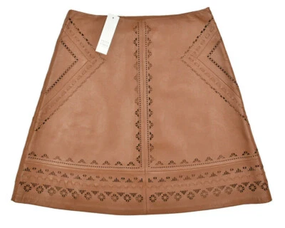 Falda de Cuero Casa Blanca Mercado Negro Talla 0 Corte Láser Artesanal Boho Nueva con Etiquetas $398 Foto 1 de 4