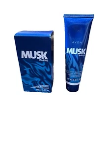 Avon Musk Marine Cologne Spray 3.4 Oz & After Shave Conditioner 3.4 Oz New - Picture 1 of 7