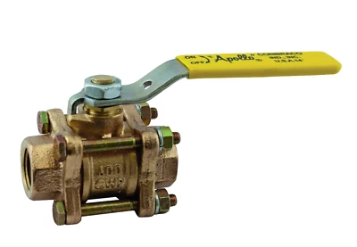Apollo 8214410 Ball Valve: 3/4" NPT Ends 3 Piece Bronze  600 CWP  SS Ball/Stem - Image 1 of 4