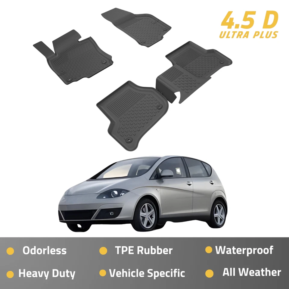 Floor Mats for Seat Altea XL 2006-2015 Floor Liner for Cars Costum Fit Black - Image 1 of 4