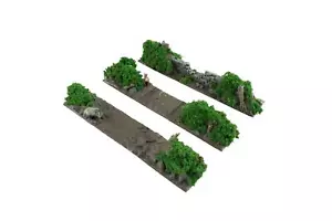 WWG Battle Bocage Damaged Wall Mixed Sections x 3 – 28mm WW2 Wargaming Terrain - Picture 1 of 8