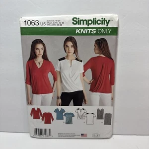 Simplicity 1063 Misses Shirt Top Muster 16-24 *ungeschnitten* - Bild 1 von 3