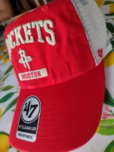 NUEVO CON ETIQUETAS SOMBRERO TRASERO HOUSTON ROCKETS MORGANTOWN '47 LIMPIEZA CAMIONERO MALLA AJUSTABLE - Imagen 1 de 4