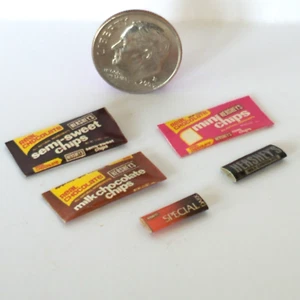 5 Vintage Candy and Chips Chocolate Hershey's Bars 1:12 Miniature Dollhouse Mini - Picture 1 of 8