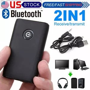 5.0 Bluetooth Transmitter Receiver Wireless 2 in 1 Audio 3.5mm Jack Aux Adapter - Picture 1 of 9