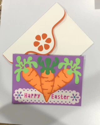 Handmade Carrot Happy Easter Card Individual Cut Pieces - Image 1 of 3