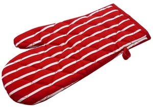 Single Oven Gloves (mitts) in a Butchers Stripe Design, 7 Colours Good Quality  - Picture 1 of 14