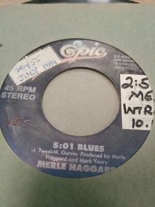 MERLE HAGGARD 5:01 BLUES 7" VINYL 45RPM RARE OOP VERY GOOD - Picture 1 of 2