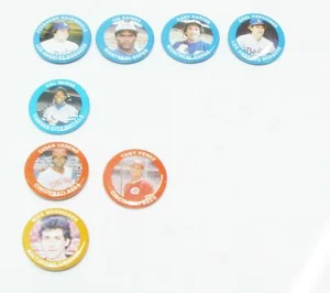 8pc 1984 Fun Foods Baseball Button Collection of 8 buttons - Picture 1 of 9