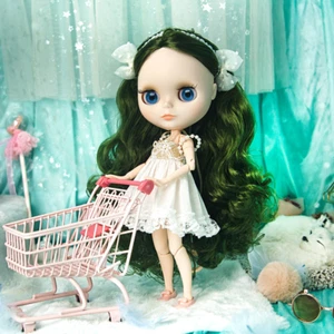 12" Blythe doll Nude bjd Joint body white skin green curls hair no bangs makeup - Picture 1 of 1