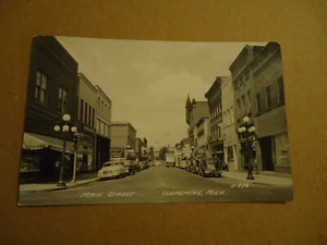 Hauptstraße RPPC ISHPEMING MICH in der Nähe von Marquette veröffentlicht 1956 - Bild 1 von 2