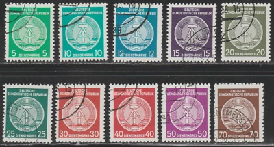 DDR 1954-56 SC# O18 - O27 - Arms of Republic - CTO Lot # 247 - Image 1 of 2