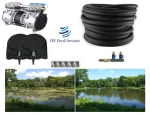 Kit de aireador burbujeador muelle barco Marina grado profesional con manguera de 200' + 2 difusores 3/4 HP - Imagen 1 de 4