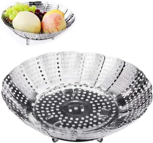 Gemüsedämpfer Dampfeinsatz Dünsteinsatz Edelstahl Faltbar Dämpfkorb Kochen - Bild 1 von 7