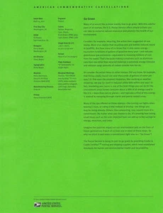 #1117 Forever Go Green #4524a Souvenir Page - Picture 1 of 2