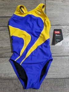 TYR Sport Girl's Alliance T-Splice Maxfit Swimsuit Sz 24 Royal - Picture 1 of 5