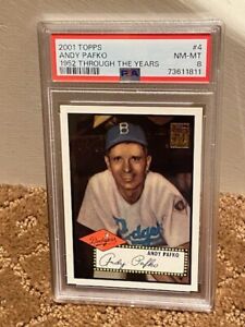1952 Topps Andy Pafko PSA 8 #4 1952 Through the Years DEAD CENTERED Card LOW POP