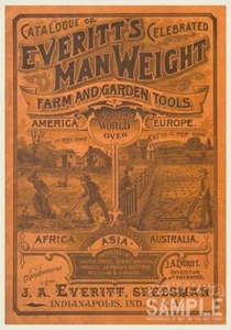 Everitt's Celebrated Man Weight Farm + Garden Tools (1875) * Quality Art Print - Picture 1 of 6
