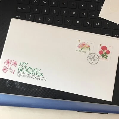 Guernsey First Day Cover 1997  FDC FLOWER DEFINITIVES 18p 26p UNADDRESSED - Image 1 of 3