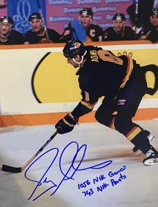 Greg ADAMS Signed 8x10 Photo! Vancouver Canucks Legend! W/inscriptions W/COA - Bild 1 von 2