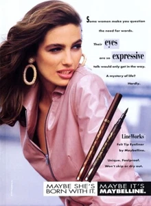 1991 Maybelline Fabienne Terwinghe maquillaje 1 página anuncio de revista - Imagen 1 de 1