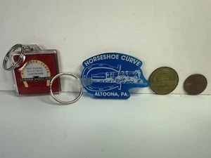 Llaveros de ferrocarril curva de herradura y una ficha - Imagen 1 de 3