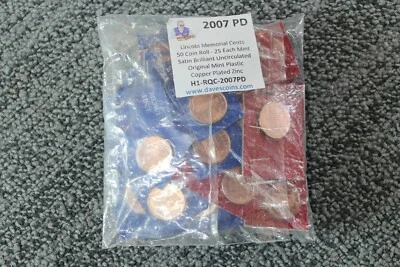 2007 PD US Mint Lincoln Memorial Cents Satin Brilliant Uncirculated 50-coin Lot  - Image 1 of 4