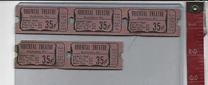 Vintage lot Oriental 35c Theatre Tickets Rochester Pa BORO TAX OLD  - Picture 1 of 1