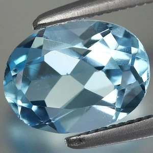 8x6mm Oval Natural 1.35ct t.w Sky Blue Topaz, Brazil - Picture 1 of 4
