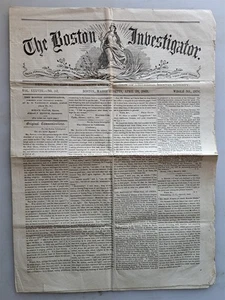 The Boston Investigator Newspaper - April 28, 1869 Freethought Publication - Picture 1 of 1